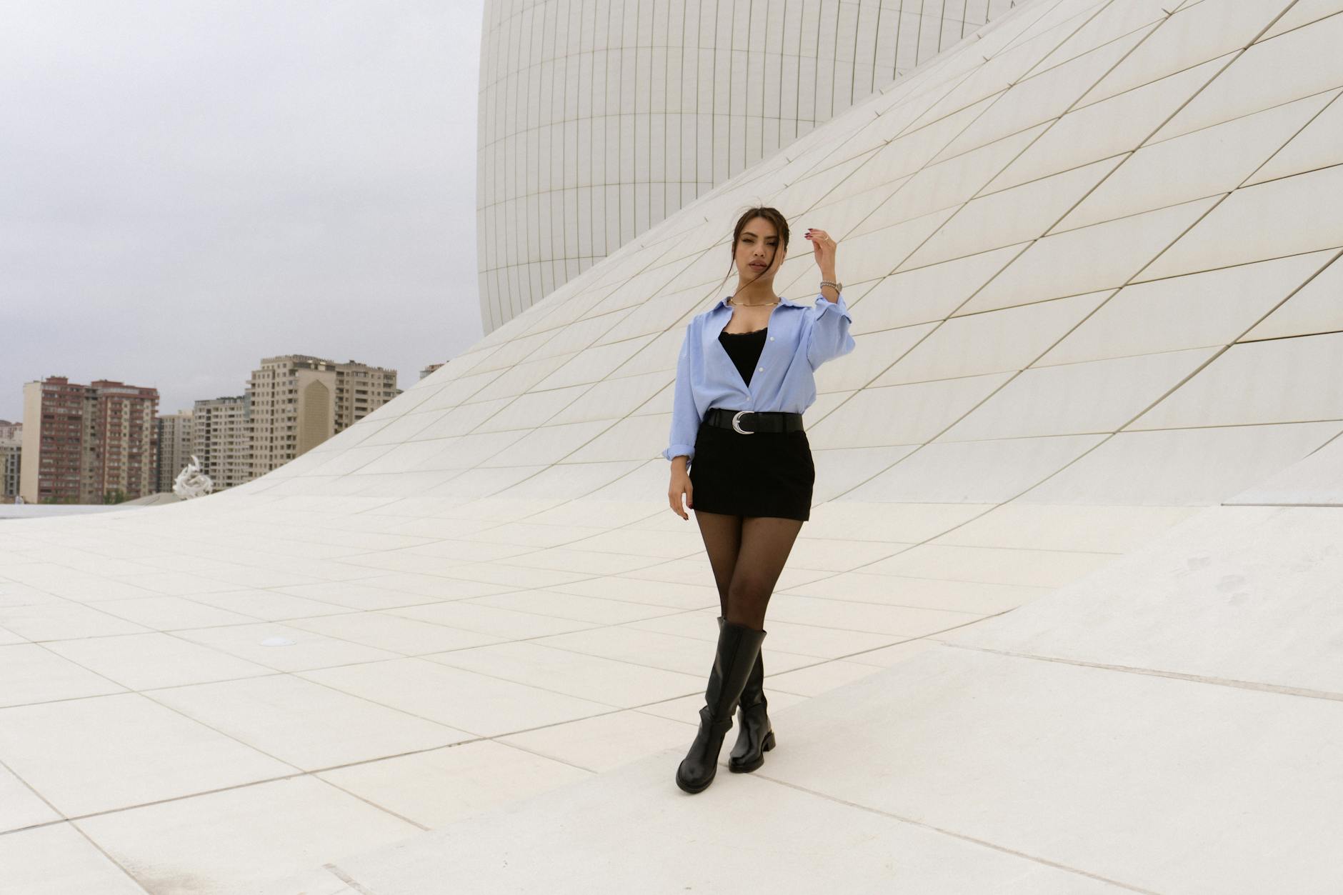 21 Cute Outfit Ideas You'll Want to Copy This Year 33 16 mini skirt with kneehigh boots idea