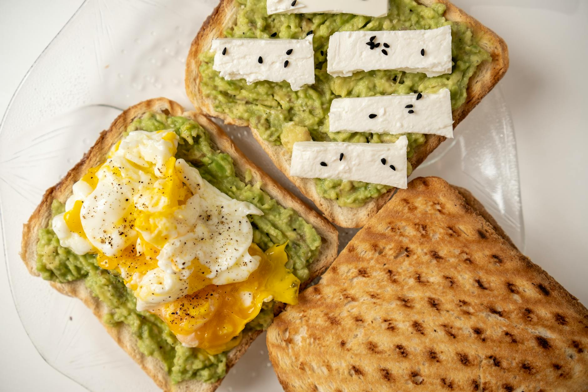 creamy avocado toast with eggs idea